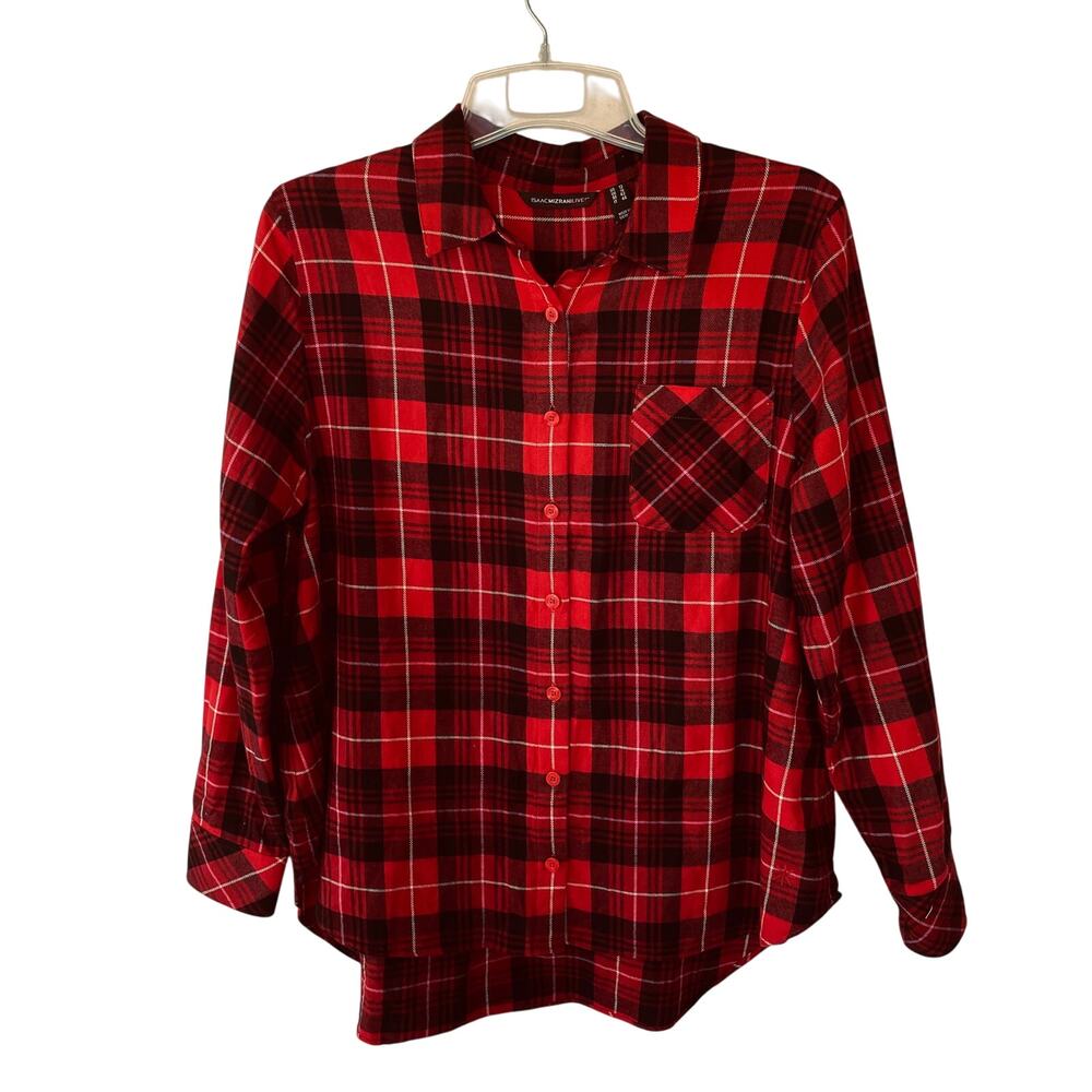 Isaac Mizrahi Size 1X Buffalo check buttondown shirt - Picture 1 of 8